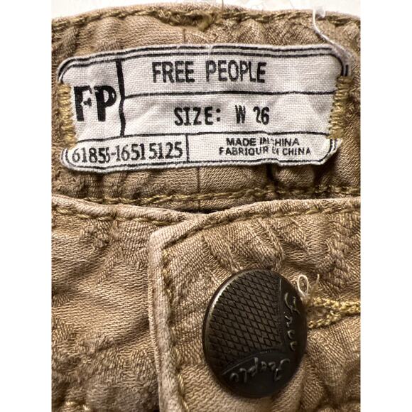 Free People Women’s Low Rise Textured Stretch Skinny Jeans Size 26 Brown Comfort - Picture 3 of 7